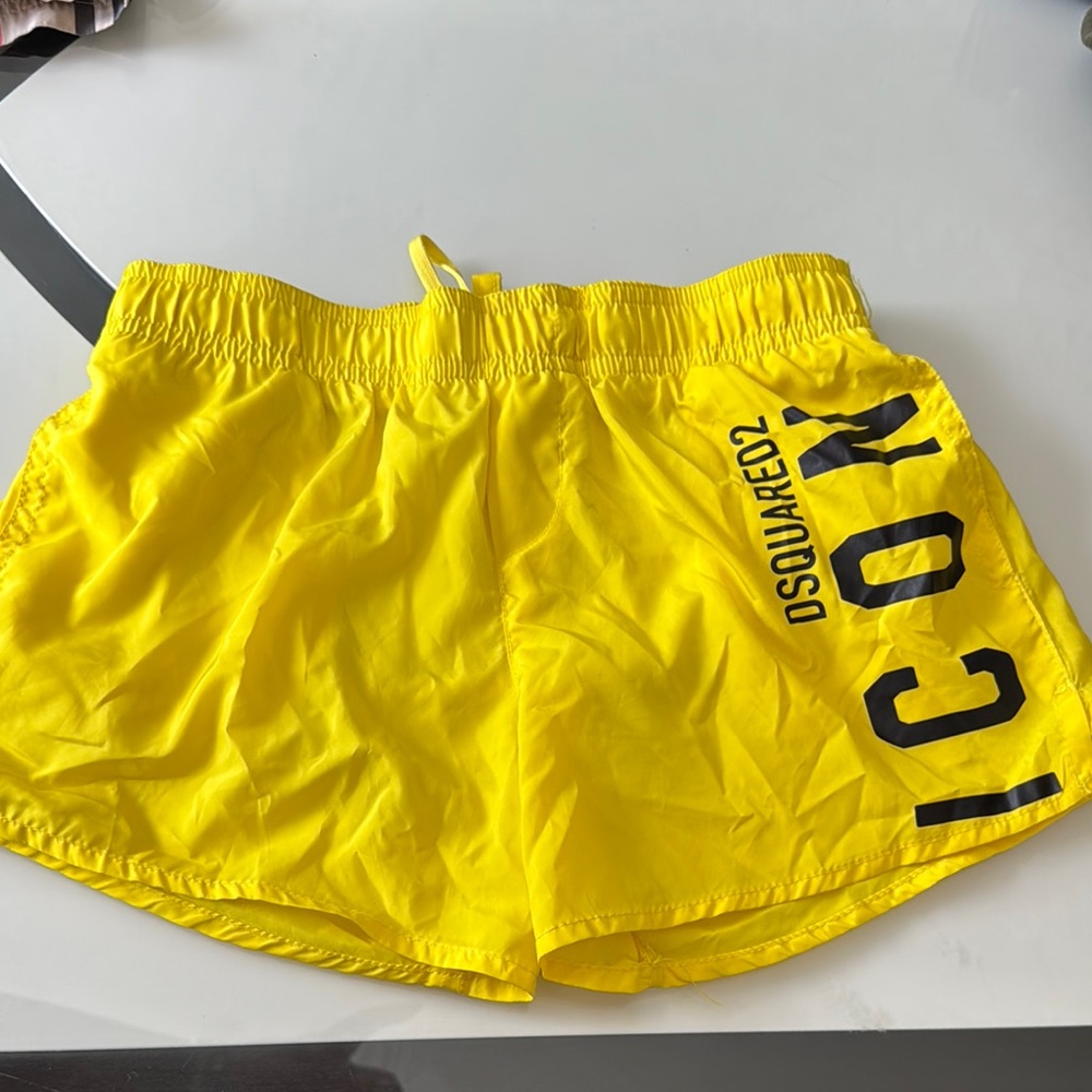 DSQUARED2 Bright Yellow Icon Swim Shorts
